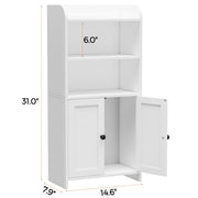 Small Bathroom Storage Cabinet, Toilet Paper Storage Cabinet Bathroom Floor Cabinet with Doors and Shelves, Bathroom Organizers for Small Spaces, 7.9" D x 14.6" W x 31" H, White