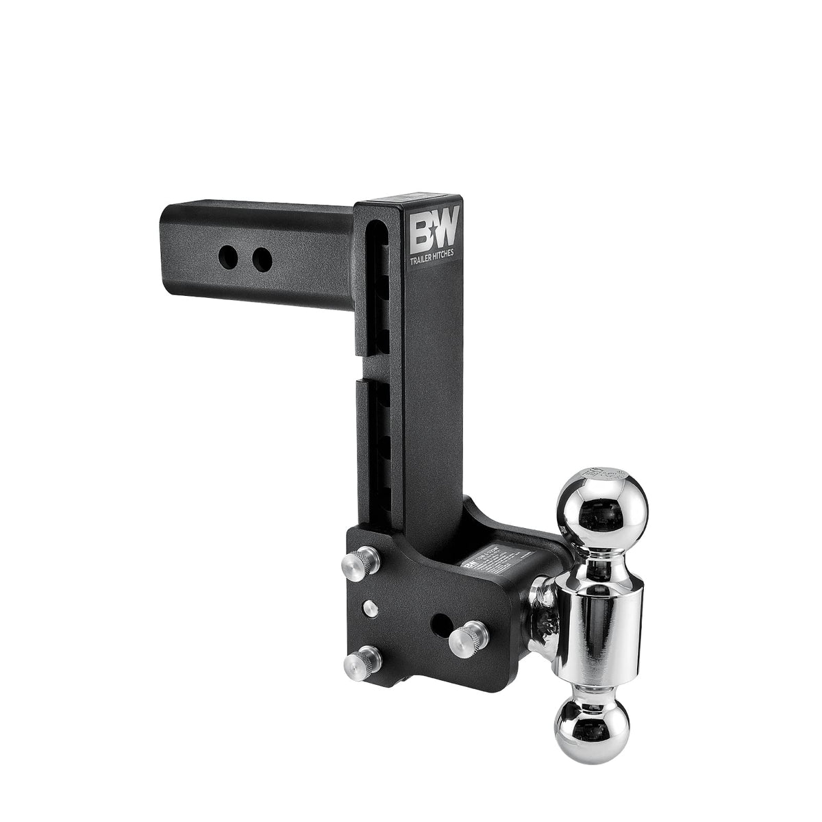 Tow & Stow Adjustable Trailer Hitch Ball Mount - Fits 2.5" Receiver, Dual Ball (2" x 2-5/16"), 8.5" Drop, 18,000 GTW - TS20043B