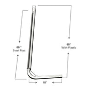 3005.2178 Post Trailer Guide-On - 65", Zinc-Plated Uprights with Zinc-Plated Hardware,White,Grey