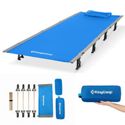 Ultralight Camping Cot for Adults 265 Lbs, Blue Portable Folding Sleeping Cot for Adults Heavy Duty Compact Bed for Outdoor Backpacking Travel Hiking
