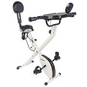 Standing Exercise Bike Desk 3.0, Adjustable Height Indoor Cycling Trainer with Laptop Tray, Portable Stationary Fitness Desk for Home Office, Foldable Exercise Workstation, Supports 300 lbs