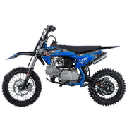 Lynx 125cc Dirt Bike, 4-Speed Semi-Automatic Pit Bike with Zongshen 4-Stroke Engine, Kick Start, 14"/12" Wheels(Blue)