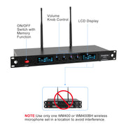 4-Channel Wireless Microphone System, Quad UHF Metal Cordless Mic, 2 Handheld Mics, 2 Bodypack Mics, Long Distance150-200Ft, Fixed Frequency, 16 Hours Use for Karaoke Singing, Church