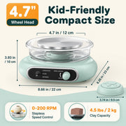 Mini Pottery Wheel for Kids Teens Beginners Starters 4.7" Turntable with Foot Pedal, Adjustable Speed, Electric Clay Wheel with 8 Shaping Tools, Birthday Gifts for Girls