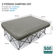 Camping Cot for Adults with Air Mattress, No Air Pump Air pump not included. Includes an inflatable mattress and carry bag for camping, travel, and beach trips