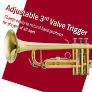 Gold Lacquer Bb Trumpet Set, Rose Brass Leadpipe