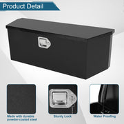 35"X12"X12" Truck Tool Box Black Heavy Duty Steel Metal Trailer Tongue Box Pick Up Storage Organizer w/Lock & Keys