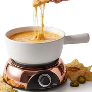 Electric Dip Warmer & Fondue Pot with Adjustable Temperature Multi-Purpose Cheese Dip, Queso, Nacho Cheese Sauce, Gravy, Broth Fondue & Hot Fudge Warmer for Parties, White