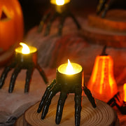 Qocolcyl 2 Pack Halloween Skeleton Lights Decorations, Halloween Candles Lamp Decoration Ornament Indoor Outdoor, Halloween Scary Decor for Home Room Table Outside Yard Lawn Garden Party Sup