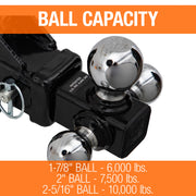 10000 lb Tri-Ball Adjustable Hitch 6 in Drop / 4 in Rise
