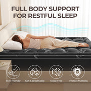 Mattress Topper King Size,Extra Thick Mattress Pad Pillow Top Viscose Made from Bamboo,8-21" Deep Pocket,Perfect for Hot Sleeper,Soft Breathable Mattress Topper for Back Pain (Dark Gray)