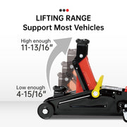 2-Ton (4000 lbs) Hydraulic Trolley Garage Service/Floor Jack with Blow Mold Carrying Storage Case for sedans and Pickup Trucks Home and Workshop Vehicle Maintenance
