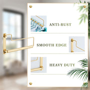 Clothes Drying Rack, Laundry Racks for Drying Clothes, Wall Mounted Swing Arm Clothes Hanger for Laundry Room, Garage, Indoor & Outdoor Use,Brushed Gold (Pack of 2)