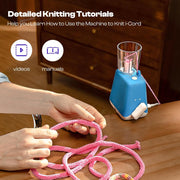 Electric iCord Knitting Machine F1, Auto Knit Yarn into Neat i-Cords Portable Efficient i-Cord Maker, Fast DIY Handmade Tool, Perfect Present for Knitting & Crochet Craft Lovers, Patented, Blue