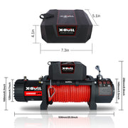 Winch 10000 lb. Load Capacity Electric Winch Kit 12V Synthetic Rope,Waterproof Electric Winch with Hawse Fairlead, with Wireless Handheld Remote and Corded Control Recovery
