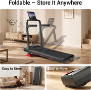 15% Incline Walking Pad Treadmill with Handles, Treadmills for Home