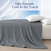 Cooling Comforter for Hot Sleepers, King 106x90, Medium Gray Cooling blanket feel, Q-Max >0.4 cool touch, double-sided cooling, Sorona fill, for night sweats, lightweight & breathable