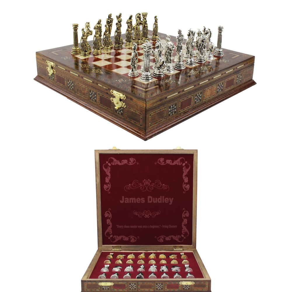 11 Inches Custom Chess Set - Personalized Chess Set - Gift Idea for Son, Husband, Father and Anyone for Birthday, Anniversary and Any Occasion, 2 players