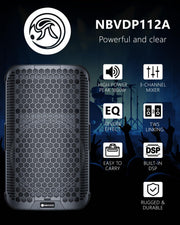 1600W 12" Powered PA Speaker & Karaoke System, Bluetooth, DJ Party