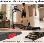 15% Incline Walking Pad Treadmill with Handles, Treadmills for Home