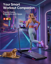 Walking Pad with 10% Incline & Dual LED Display,4 in 1 Foldable Treadmill for Home Small Office, Compact Under Desk Treadmill with Handle bar,APP & Remote, 300 lbs Capacity