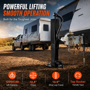 12000lbs Trailer Jack, Adjustable Drop Leg, 26" Vertical Travel