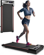 Walking Pad Treadmill for Home - Under Desk Treadmills Portable Mini Compact Walk Pads for Small Spaces Office Indoor Apartment Floor Flat Running Machine with Remote Quiet Lightweight