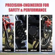 50cc Dirt Bike Gas Powered 2 Stroke Powerful Off Road Pit Bike for Kids (Red M)