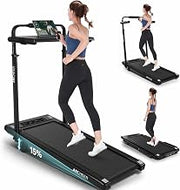 Walking Pad with 15% Incline, Foldable Treadmill with Handle & Desk