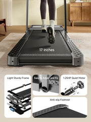 Folding Treadmill, 2 in 1 Walking Pad with Handle Bar