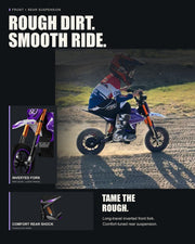 K2 Electric Motorcycle for Kids, 36V Dirt Bike, 750W Peak, Ages 4+