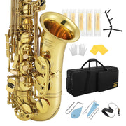 Tenor Saxophone Beginner Bb Flat Sax, Golden Full Kit, TS-II