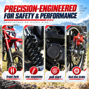 50cc 2-Stroke Kids Dirt Bike Gas Dirt Bike for Kids 8-14 Boys Youth Red