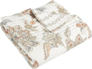 Selesta Blush Quilt Set - King Quilt and Two King Shams - Floral - Blush Taupe Grey - Quilt (106x92in.) and Shams (20x36in.) - Reversible - Cotton