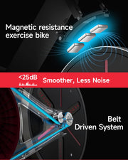 Exercise Bike, Magnetic Stationary Bike for Home with App Training Smart Bluetooth Tracking, Quiet Magnetic Resistance, Tablet Mount and 350 lb Capacity for Home Gym Cycling Workouts