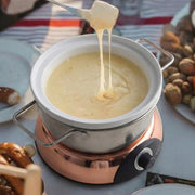 Electric Fondue Pot Set for Cheese, Chocolate, Broth & Hot Pot 2.6QT, Adjustable Temperature Control, Removable Stainless Steel & Ceramic Bowls, 8 Color-Coded Forks