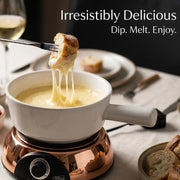 Electric Dip Warmer & Fondue Pot with Adjustable Temperature Multi-Purpose Cheese Dip, Queso, Nacho Cheese Sauce, Gravy, Broth Fondue & Hot Fudge Warmer for Parties, White