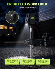 Electric Trailer Jack with Bubble Level, Power Tongue Jack 12V DC, 5000 lbs