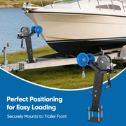 Adjustable Boat Trailer Winch Stand with Roller, 1200LB Boat Winch Compatible with 2.7"-4" W x 5" H Trailer Tongues, Steel Winch Holder for Jet Ski, Sailboat, Speedboat, Fishing Boat