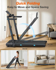 Foldable Treadmill with Auto Incline, 400 LBS, Adjustable Height