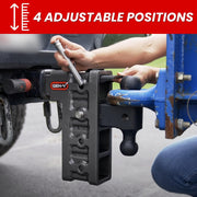 Mega-Duty 7.5" Drop Hitch Ball Mount 2" Receiver 16,000 lbs USA