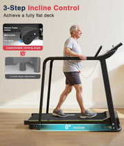 Treadmill for Seniors - 0.3mph Slow Start,Front & Long Handrails