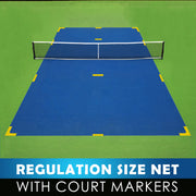 22FT Pickleball Net Set for Family Fun & Outdoor Recreation USAPA Regulation Size Portable Pickle Ball Net with Ball Collector, 4 Balls and Carrying Bag for Backyard, Driveway & Court