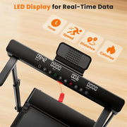 Walking Pad Treadmill with 9% Auto Incline, 3.0HP, 300 lb Capacity – Portable Under-Desk Design with Remote & LED Display