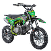 Lynx 125cc Dirt Bike, 4-Speed Semi-Automatic Pit Bike with Zongshen 4-Stroke Engine, Kick Start Gas Dirt Bike, 14"/12" Big Wheels, Air-Cooled Off-Road Motorcycle for Youth & Adults (Green)