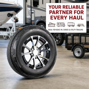 2-Pack Radial Trailer Tire Rim Assembly ST205/75R15 5 Lug Black