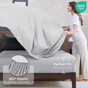 7-Piece California King Comforter Set, Dark & Light Grey Bed in a Bag