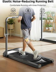 Folding Treadmill, 2 in 1 Walking Pad with Handle Bar