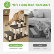 Dog Stairs & Cat Scratching Post Pet Steps for High Bed Couch High-Strength Boards Hold up to 150 lbs for Indoor Small Cats Kittens Dogs Climbing Playing, 4 Combination Options, 4 Steps