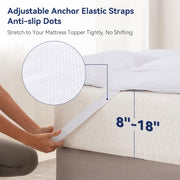 3 Inch Goose Feather Mattress Topper, Thick Pillow Top, Queen Back Pain and Pressure Relief, Supportive Feather Bed Topper, 100% Cotton Cover, Adjustable Straps, Anti-Slip, White, 60”x80”